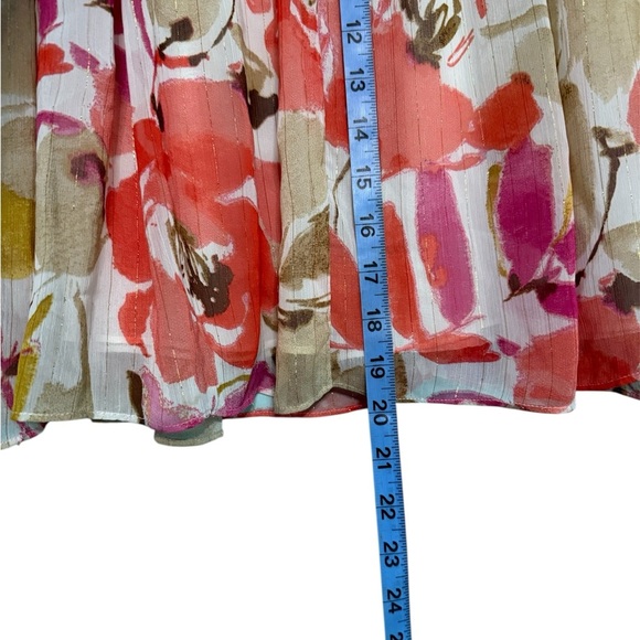 CHAUS Floral Pleated Skirt - Multicolor - Picture 3 of 7